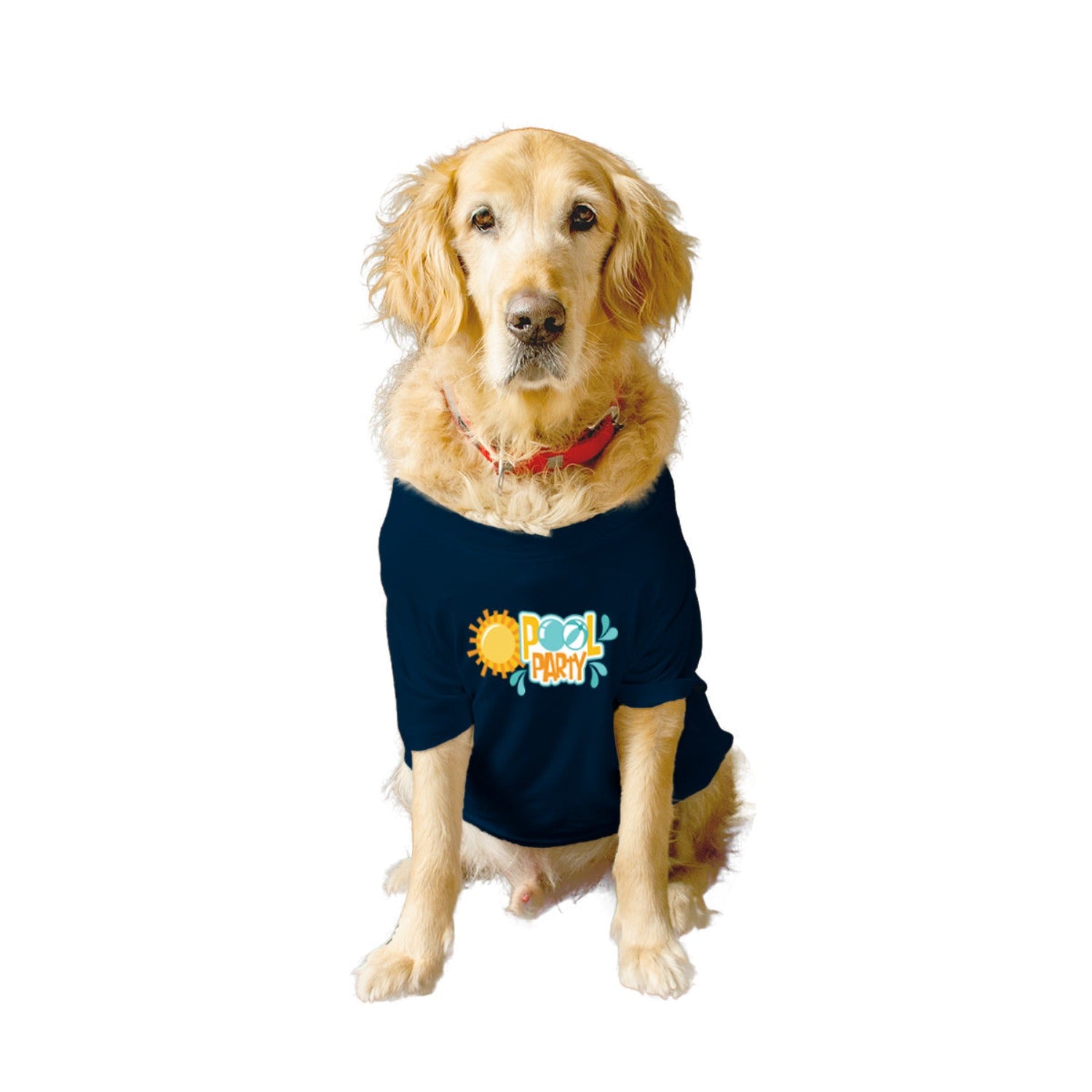 Ruse XX-Small (Chihuahuas, Papillons) / Navy Ruse Basic Crew Neck "Pool Party" Printed Half Sleeves Dog Tee3