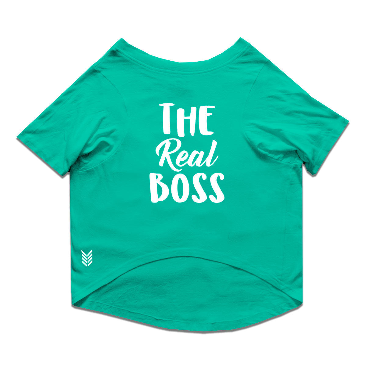 Ruse / the-real-boss-crew-neck-dog-tee / Aqua Green