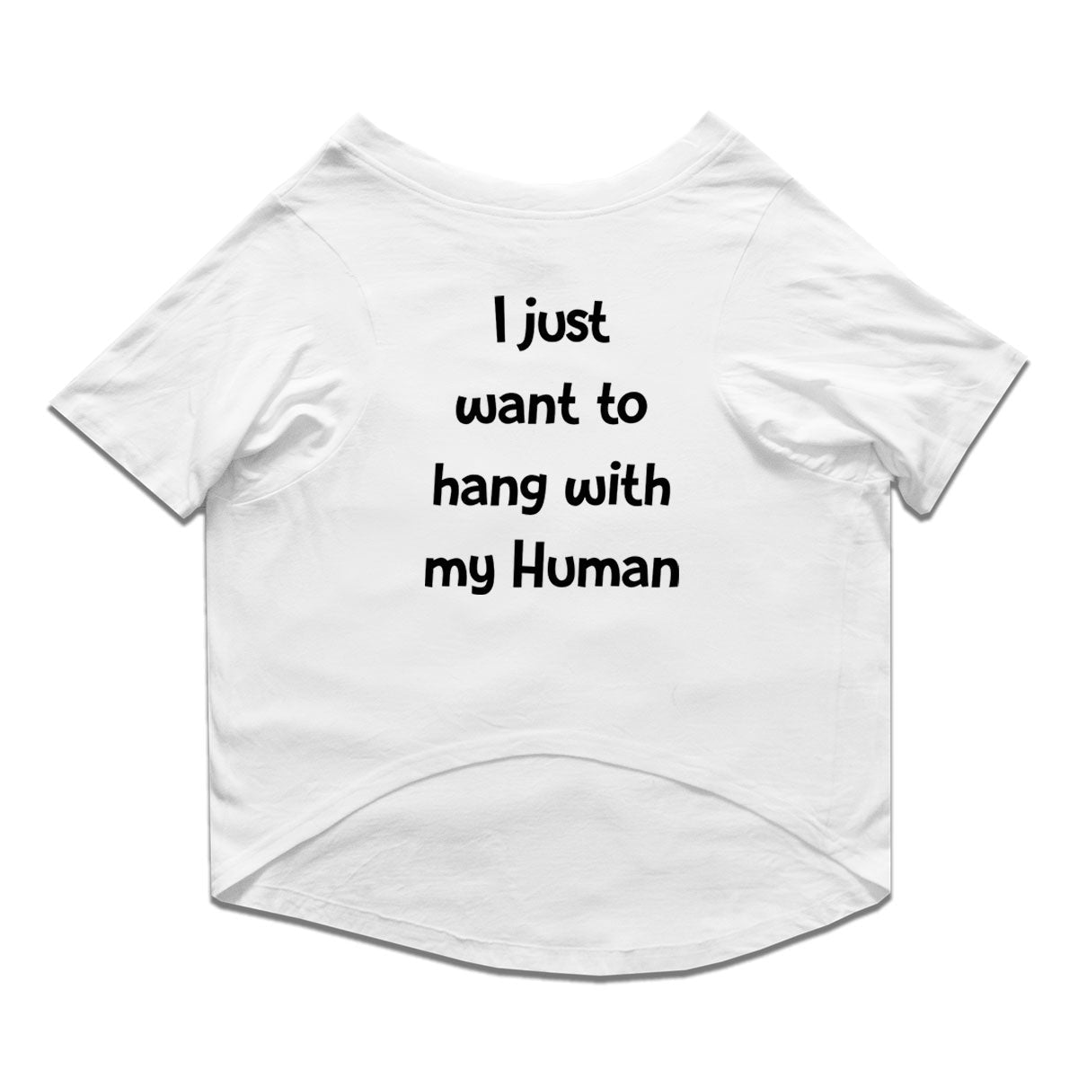 Ruse / i-just-want-to-hang-with-my-human-crew-neck-dog-tee / White