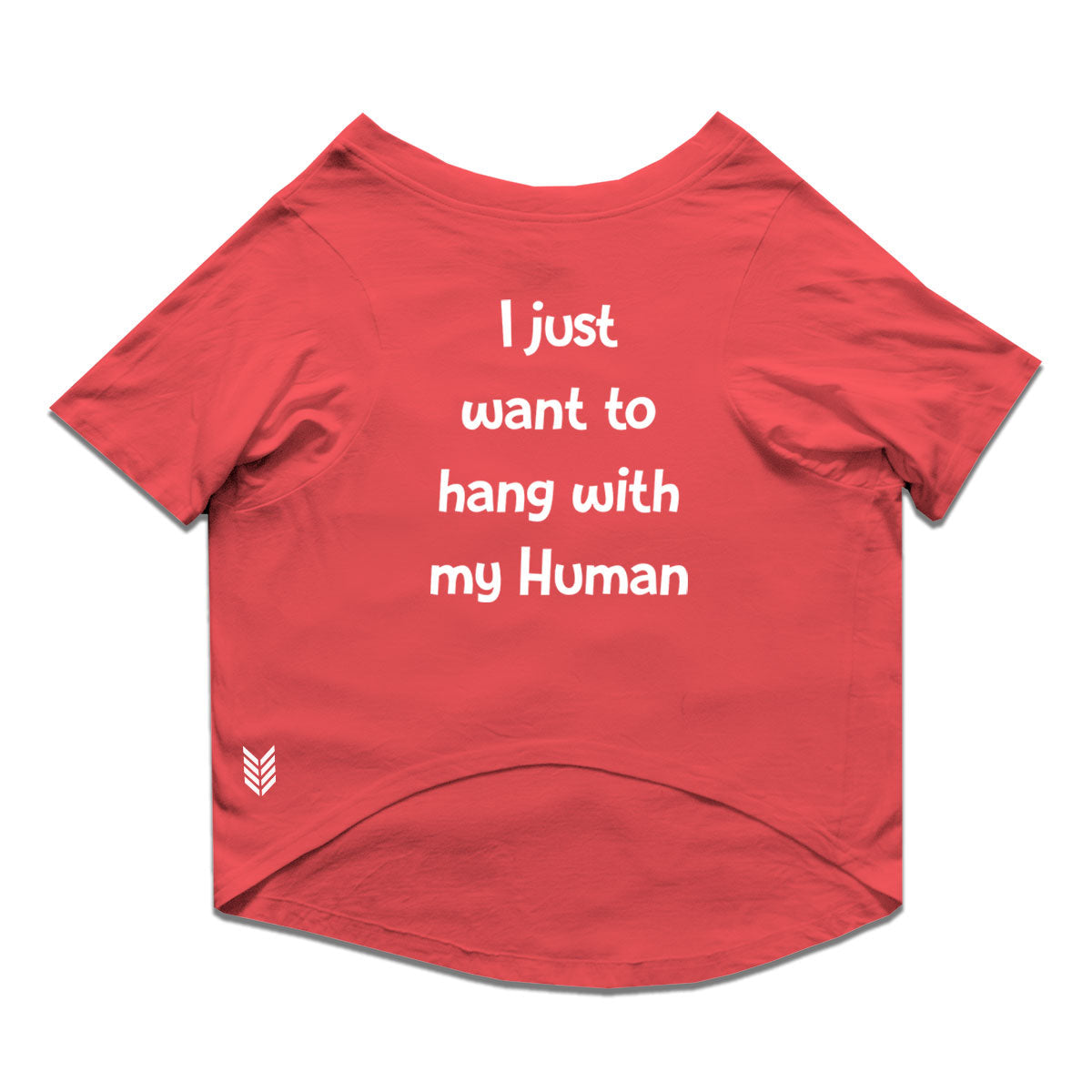 Ruse / i-just-want-to-hang-with-my-human-crew-neck-dog-tee / Poppy Red