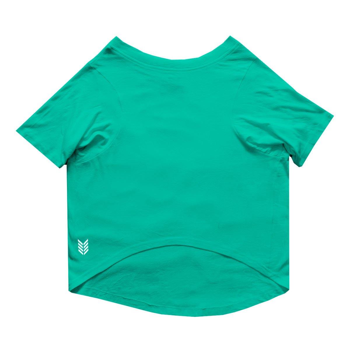Ruse XX-Small (Chihuahuas, Papillons) / Aqua Green Customize Basic Crew Neck Solid Half Sleeves Dog Tee