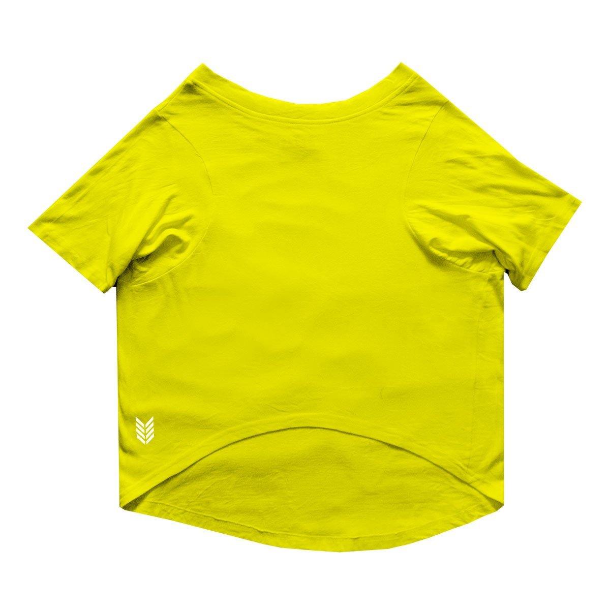 Ruse XX-Small (Chihuahuas, Papillons) / Yellow Customize Basic Crew Neck Solid Half Sleeves Dog Tee