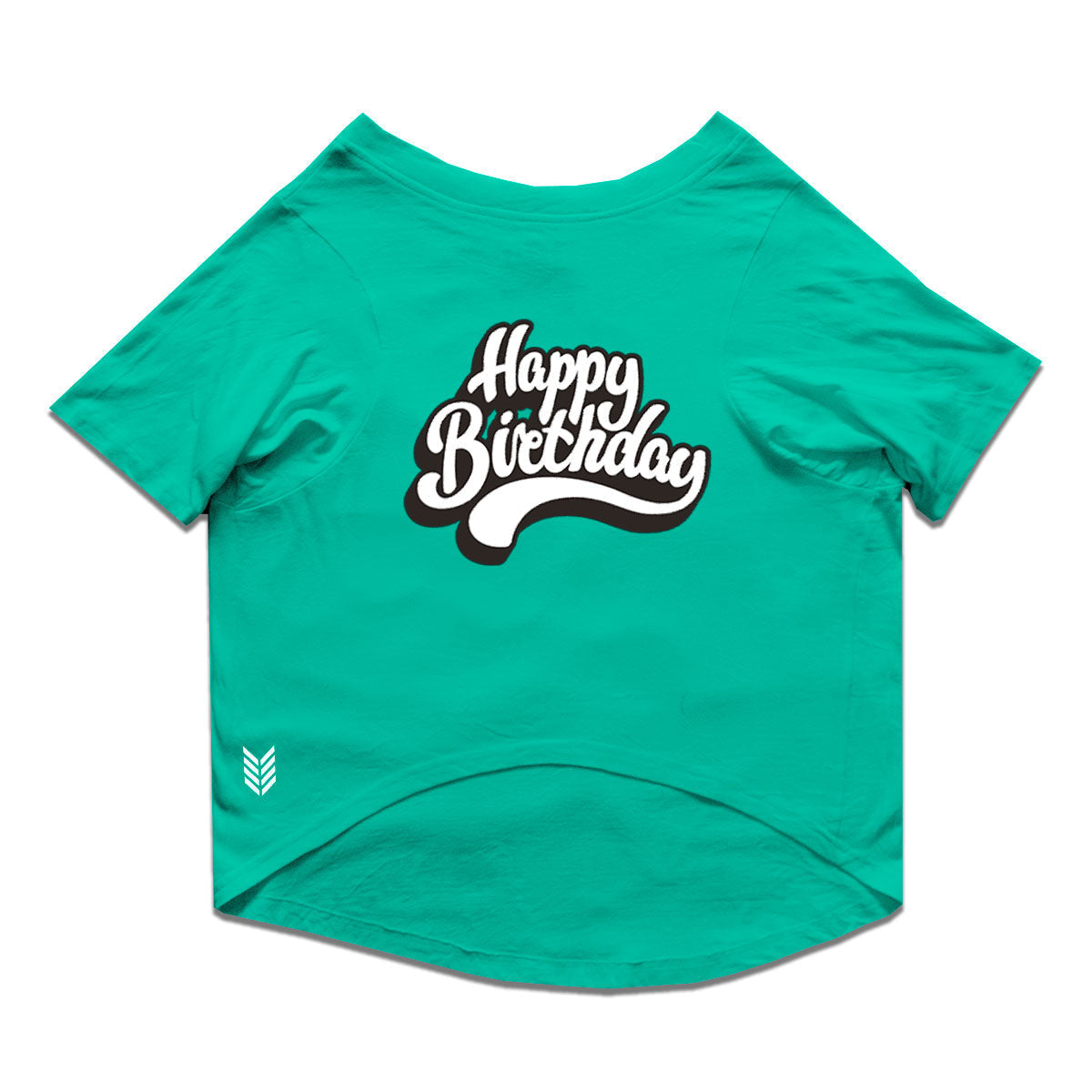 Ruse / Aqua Green Ruse Basic Crew Neck "Happy Birthday" Printed Half Sleeves Dog Tee12