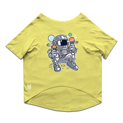Ruse / Lemon Tonic Ruse Basic Crew Neck "Astronaut Ice Cream" Printed Half Sleeves Dog Tee9