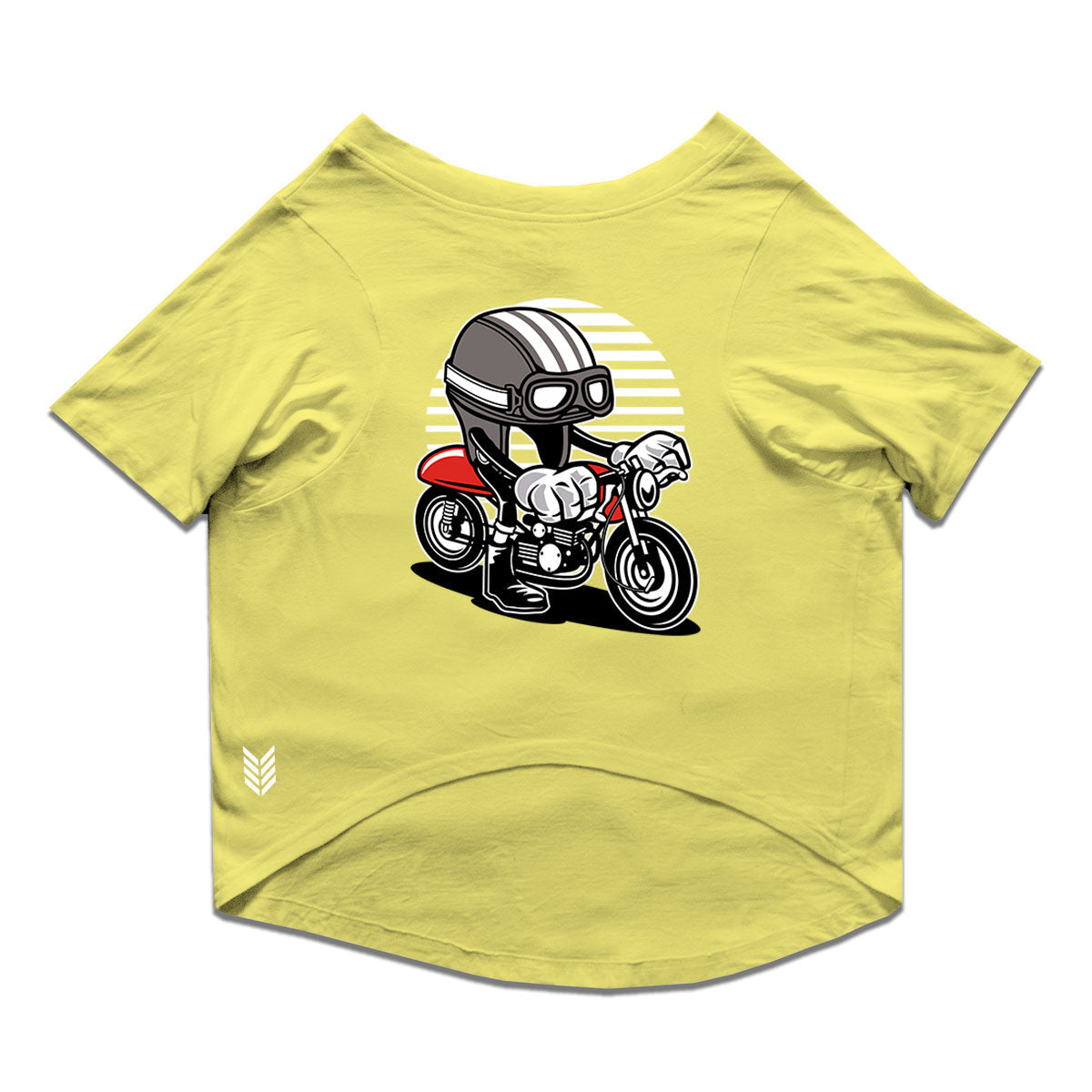 Ruse / Lemon Tonic Ruse Basic Crew Neck "Cafe Racer Helmet" Printed Half Sleeves Dog Tee10