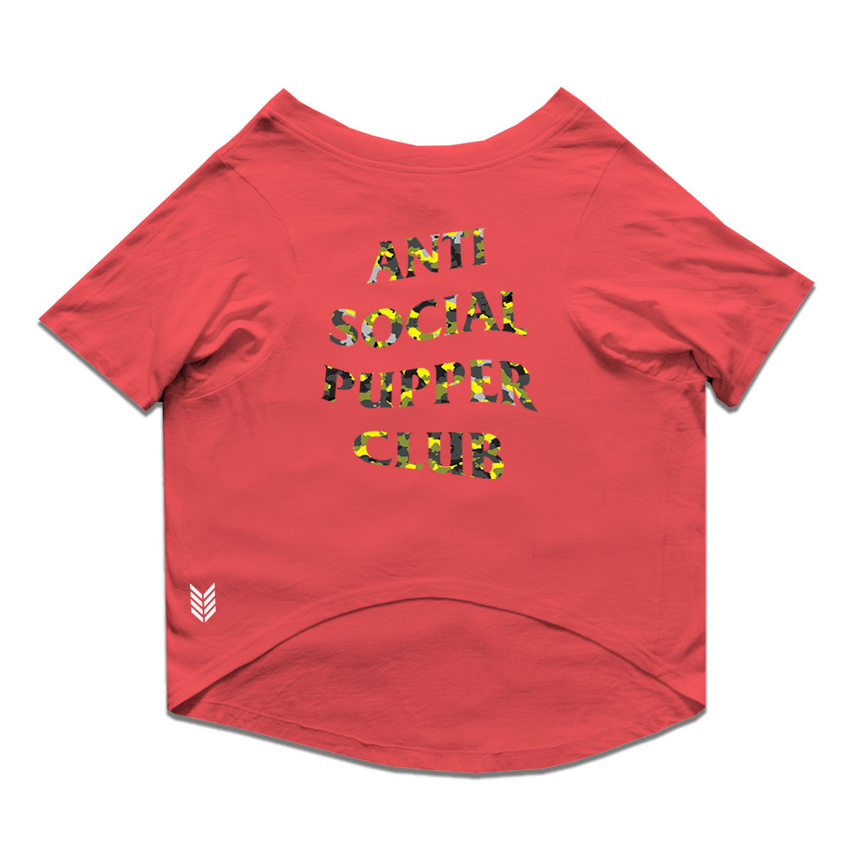 Ruse / Poppy Red Ruse Basic Crew Neck "Anti Social Pupper Club" Printed Half Sleeves Dog Tee10