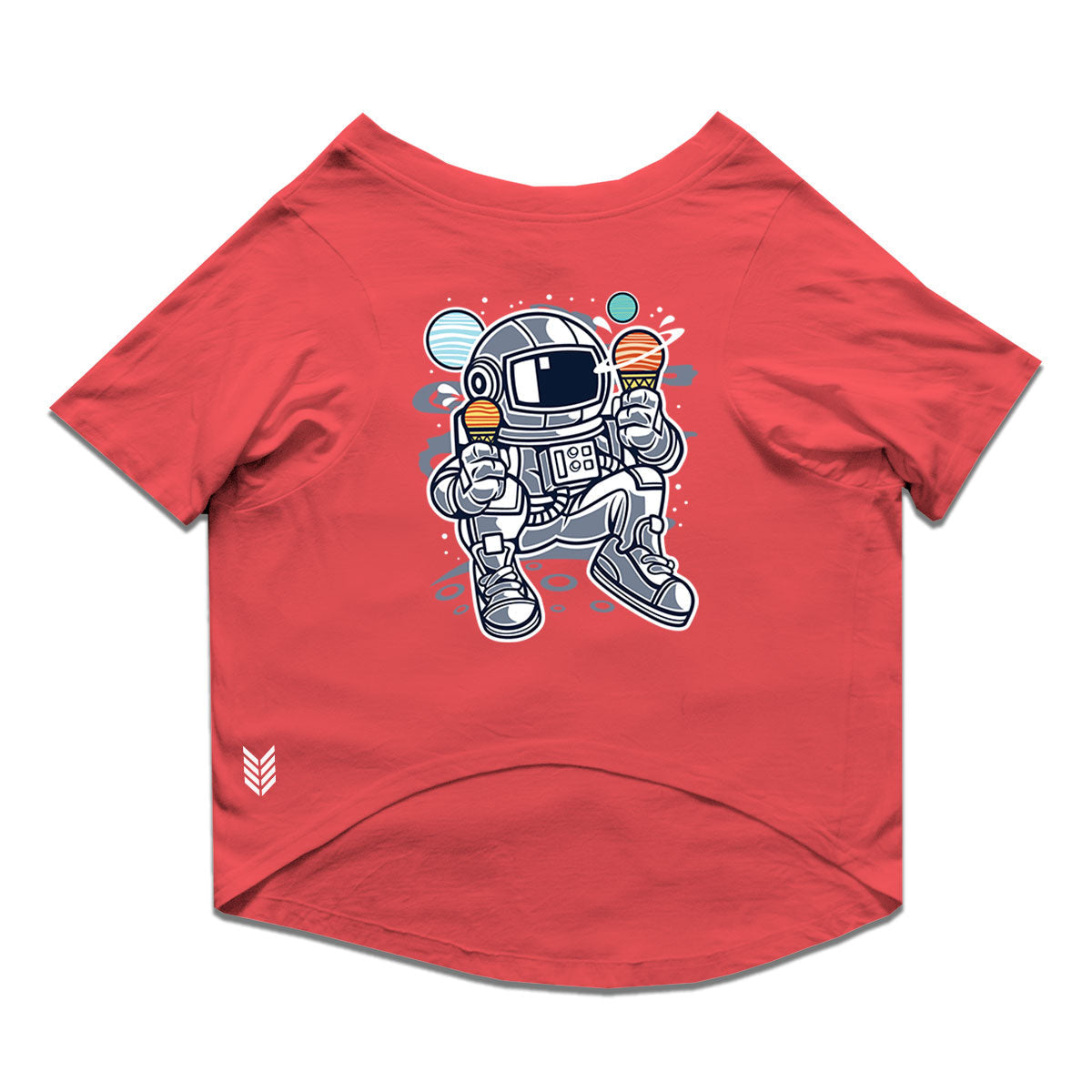 Ruse / Poppy Red Ruse Basic Crew Neck "Astronaut Ice Cream" Printed Half Sleeves Dog Tee16