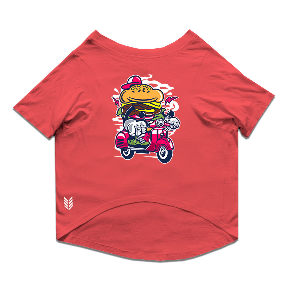 Ruse / Poppy Red Ruse Basic Crew Neck "Burger Scooter" Printed Half Sleeves Dog Tee10