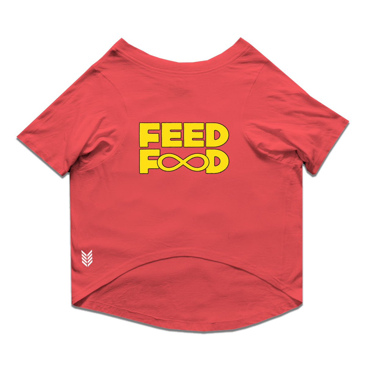 Ruse / Poppy Red Ruse Basic Crew Neck "Feed Food" Printed Half Sleeves Dog Tee16