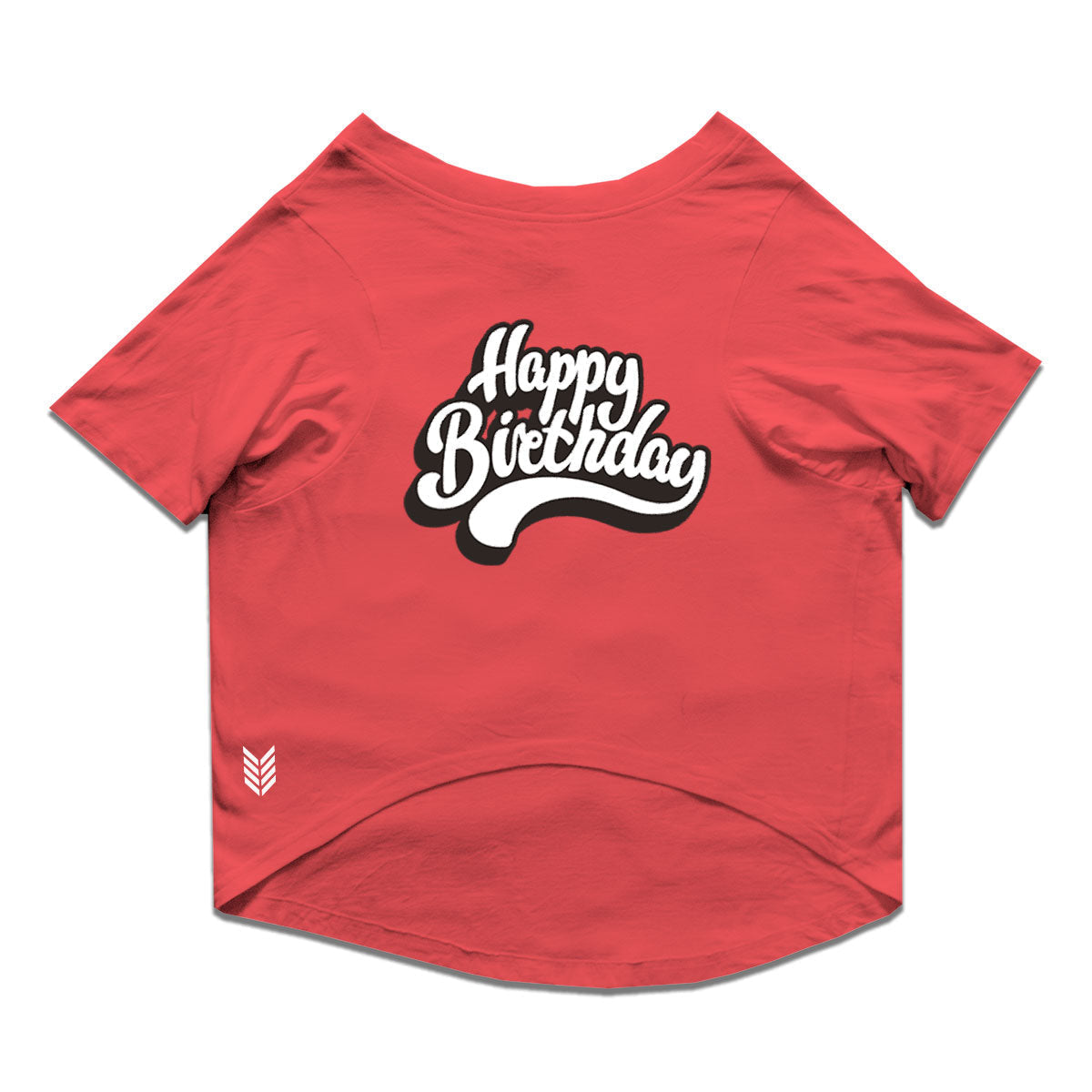 Ruse / Poppy Red Ruse Basic Crew Neck "Happy Birthday" Printed Half Sleeves Dog Tee16