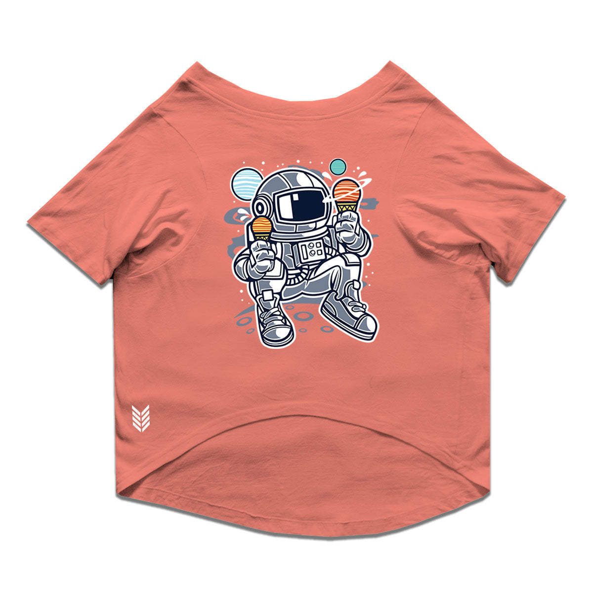 Ruse / Salmon Ruse Basic Crew Neck "Astronaut Ice Cream" Printed Half Sleeves Dog Tee13