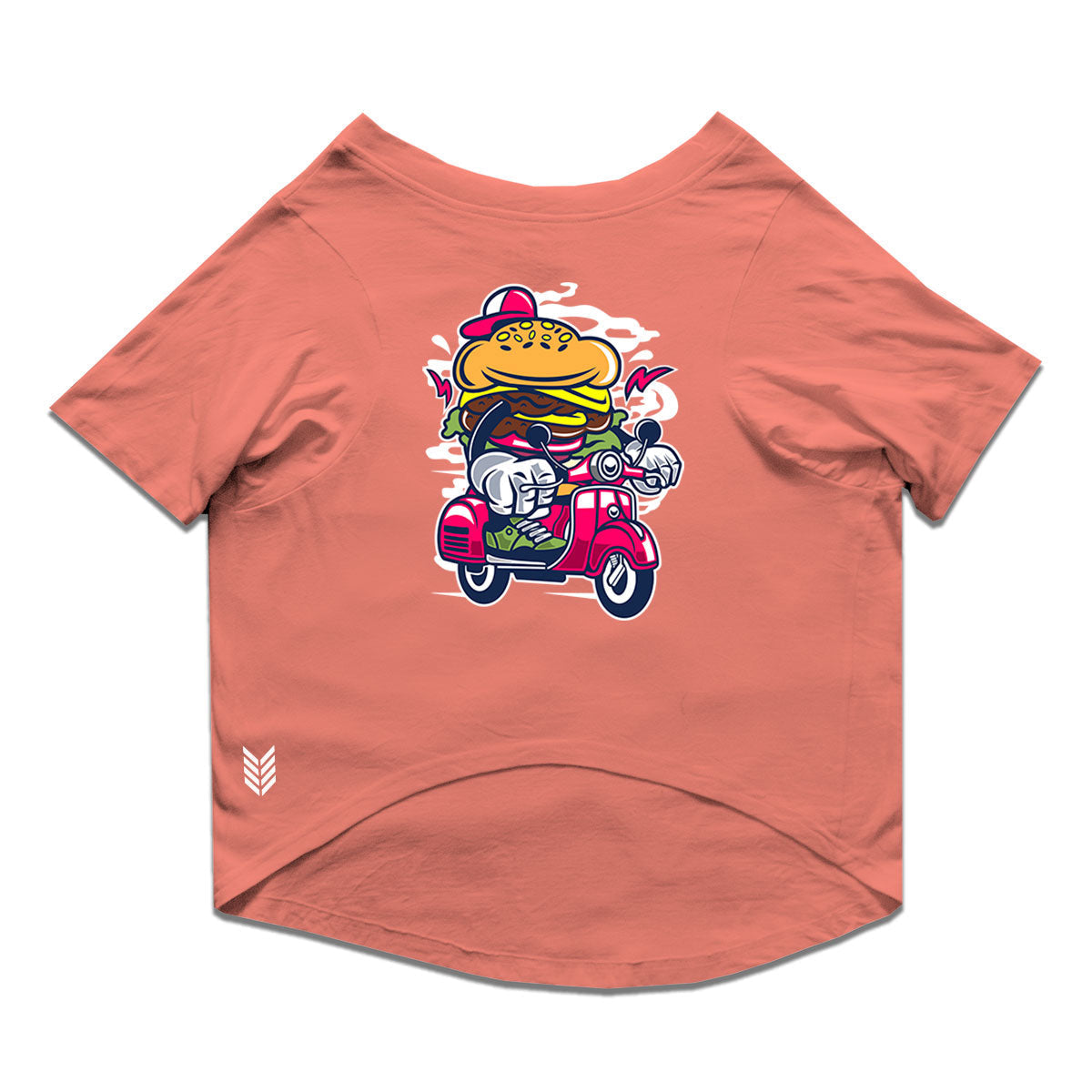 Ruse / Salmon Ruse Basic Crew Neck "Burger Scooter" Printed Half Sleeves Dog Tee15