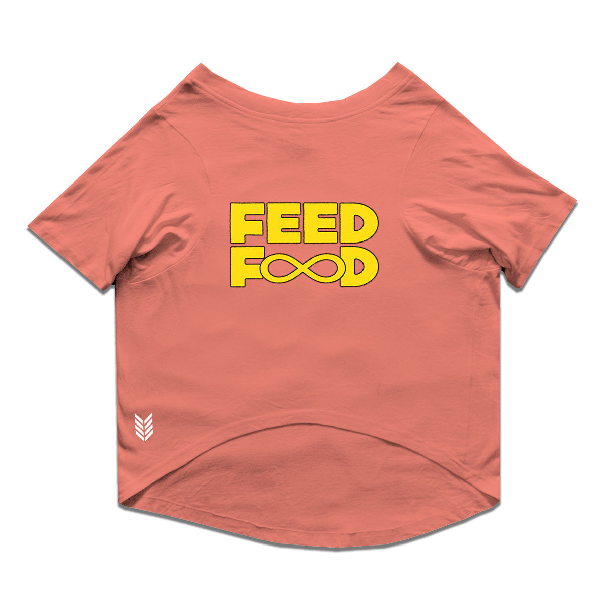 Ruse / Salmon Ruse Basic Crew Neck "Feed Food" Printed Half Sleeves Dog Tee13