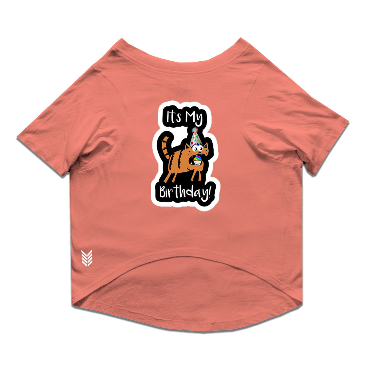 Ruse / Salmon Ruse Basic Crew Neck "It's My Birthday!" Printed Half Sleeves Dog Tee11