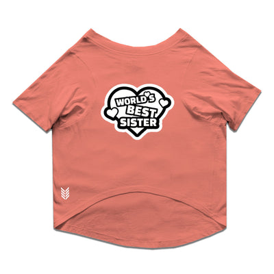 Ruse / Salmon Ruse Basic Crew Neck "World's Best Sister" Printed Half Sleeves Dog Tee9
