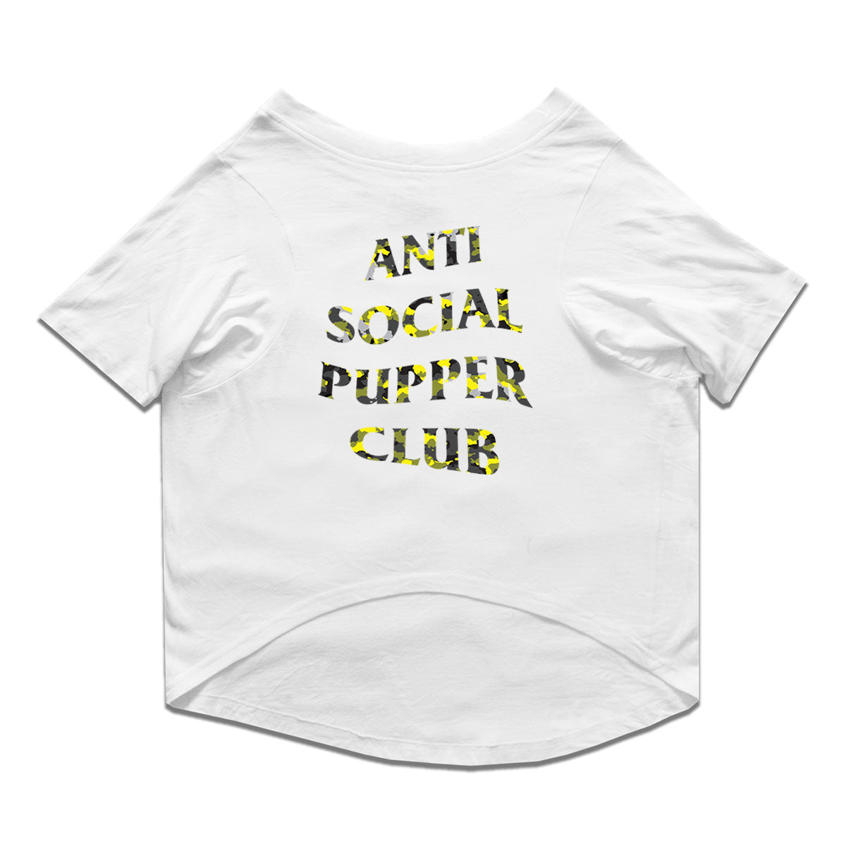 Ruse / White Ruse Basic Crew Neck "Anti Social Pupper Club" Printed Half Sleeves Dog Tee16