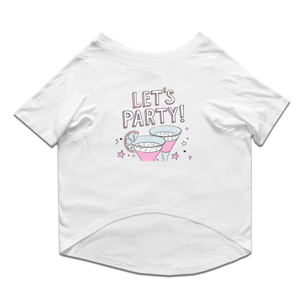 Ruse / White Ruse Basic Crew Neck "Let's Party" Printed Half Sleeves Dog Tee16