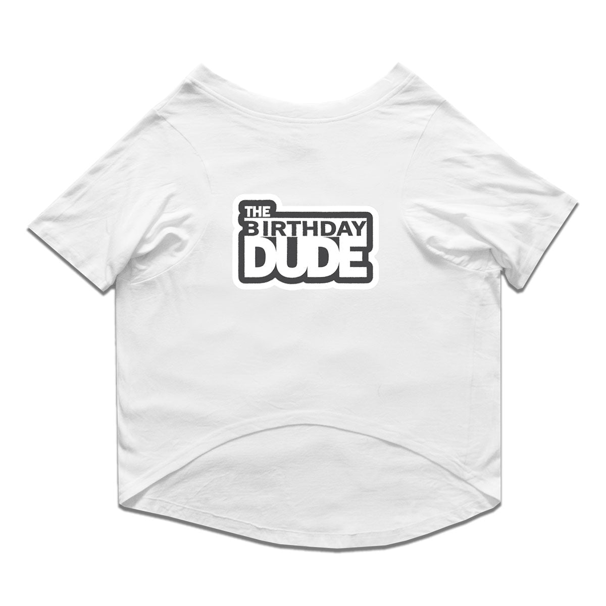 Ruse / White Ruse Basic Crew Neck "The Birthday Dude" Printed Half Sleeves Dog Tee11