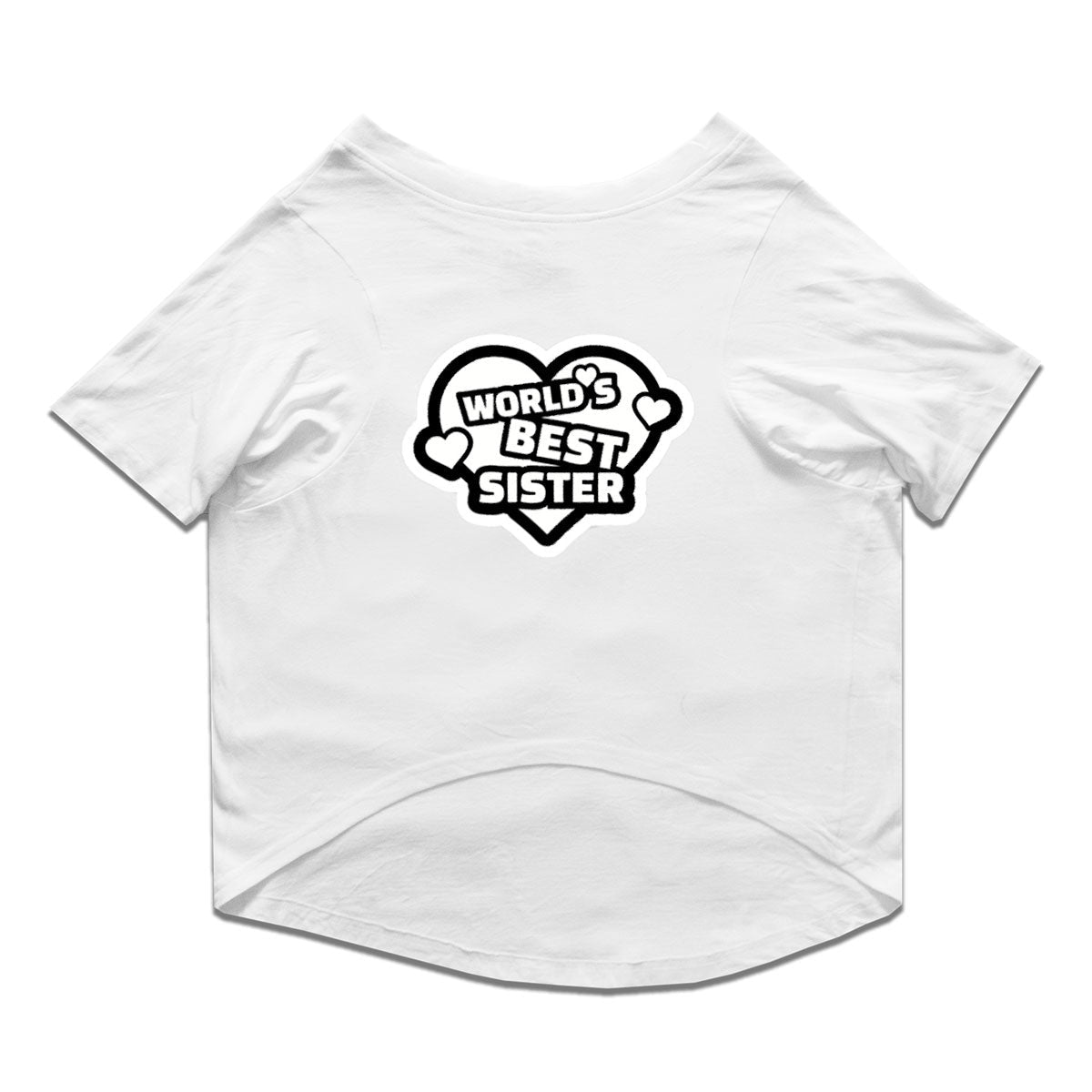 Ruse / White Ruse Basic Crew Neck "World's Best Sister" Printed Half Sleeves Dog Tee14