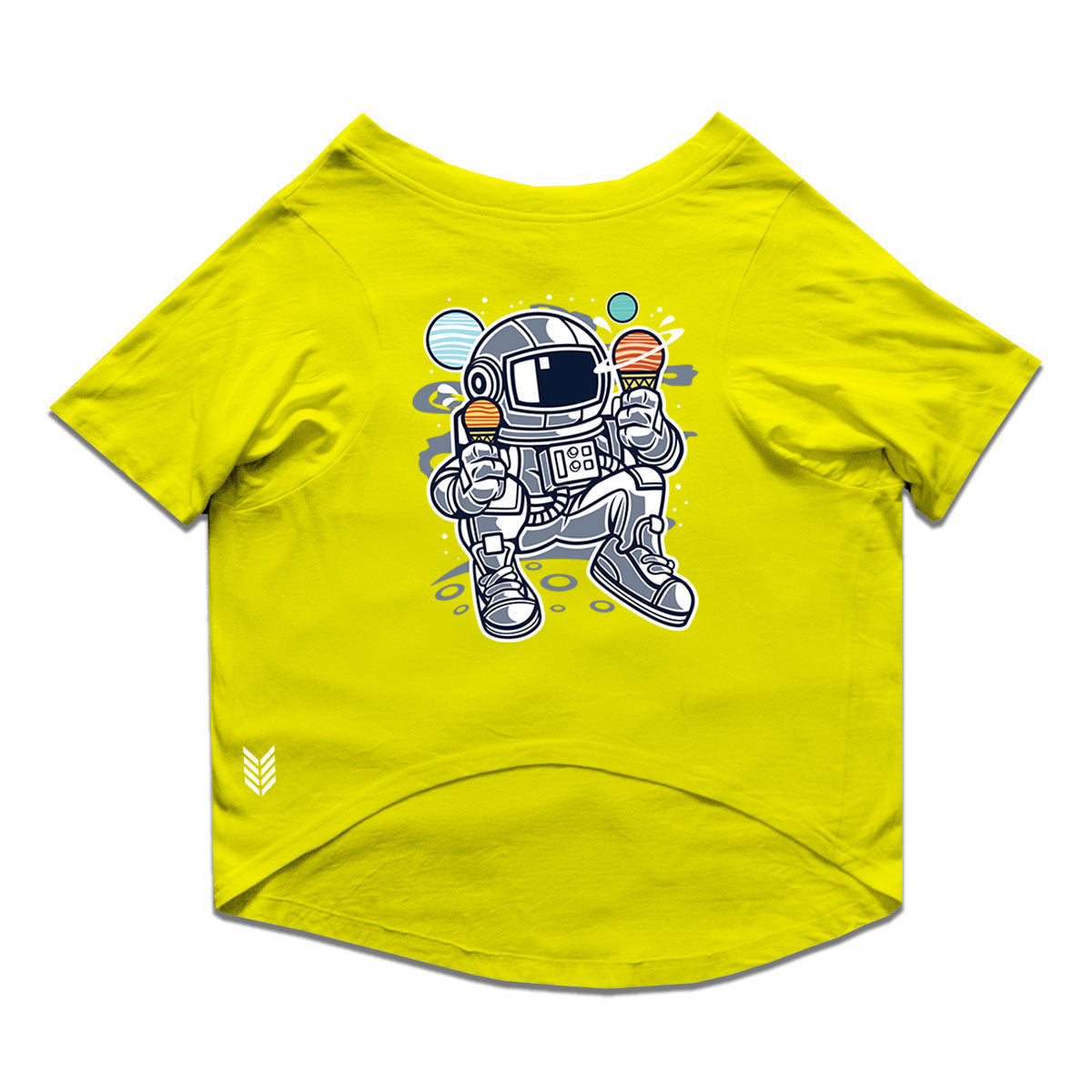 Ruse / Yellow Ruse Basic Crew Neck "Astronaut Ice Cream" Printed Half Sleeves Dog Tee10