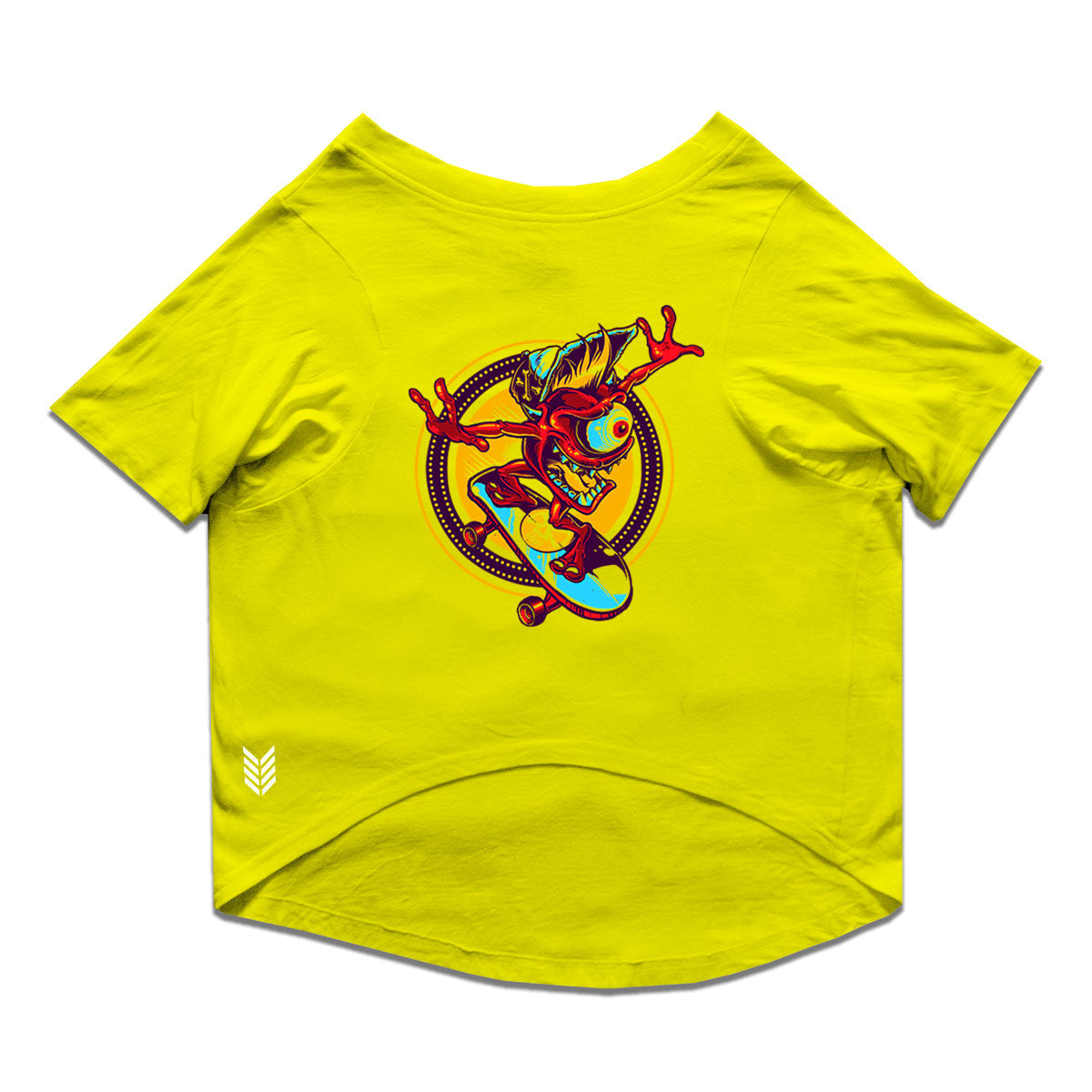 Ruse / Yellow Ruse Basic Crew Neck "CALI SKATER" Printed Half Sleeves Dog Tee10