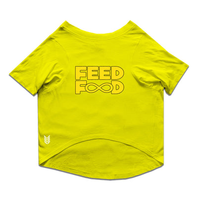 Ruse / Yellow Ruse Basic Crew Neck "Feed Food" Printed Half Sleeves Dog Tee10