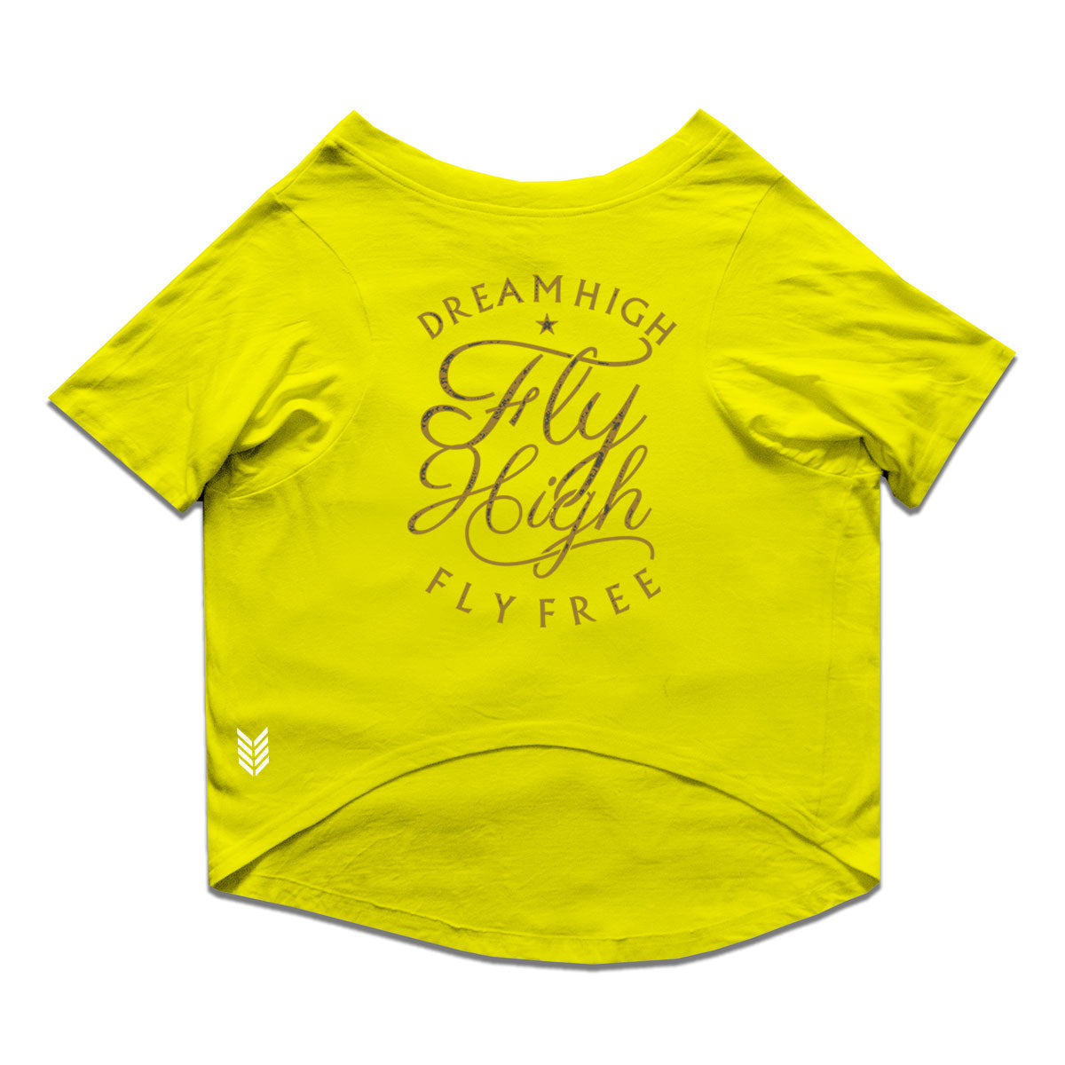 Ruse / Yellow Ruse Basic Crew Neck "FLY HIGH" Printed Half Sleeves Dog Tee11