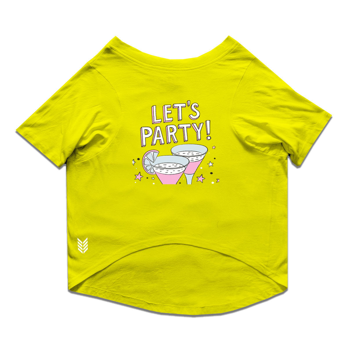 Ruse / Yellow Ruse Basic Crew Neck "Let's Party" Printed Half Sleeves Dog Tee12