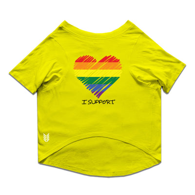 Ruse  / Yellow Ruse Basic Crew Neck "LGBTQ-1" Printed Half Sleeves Dog Tee10